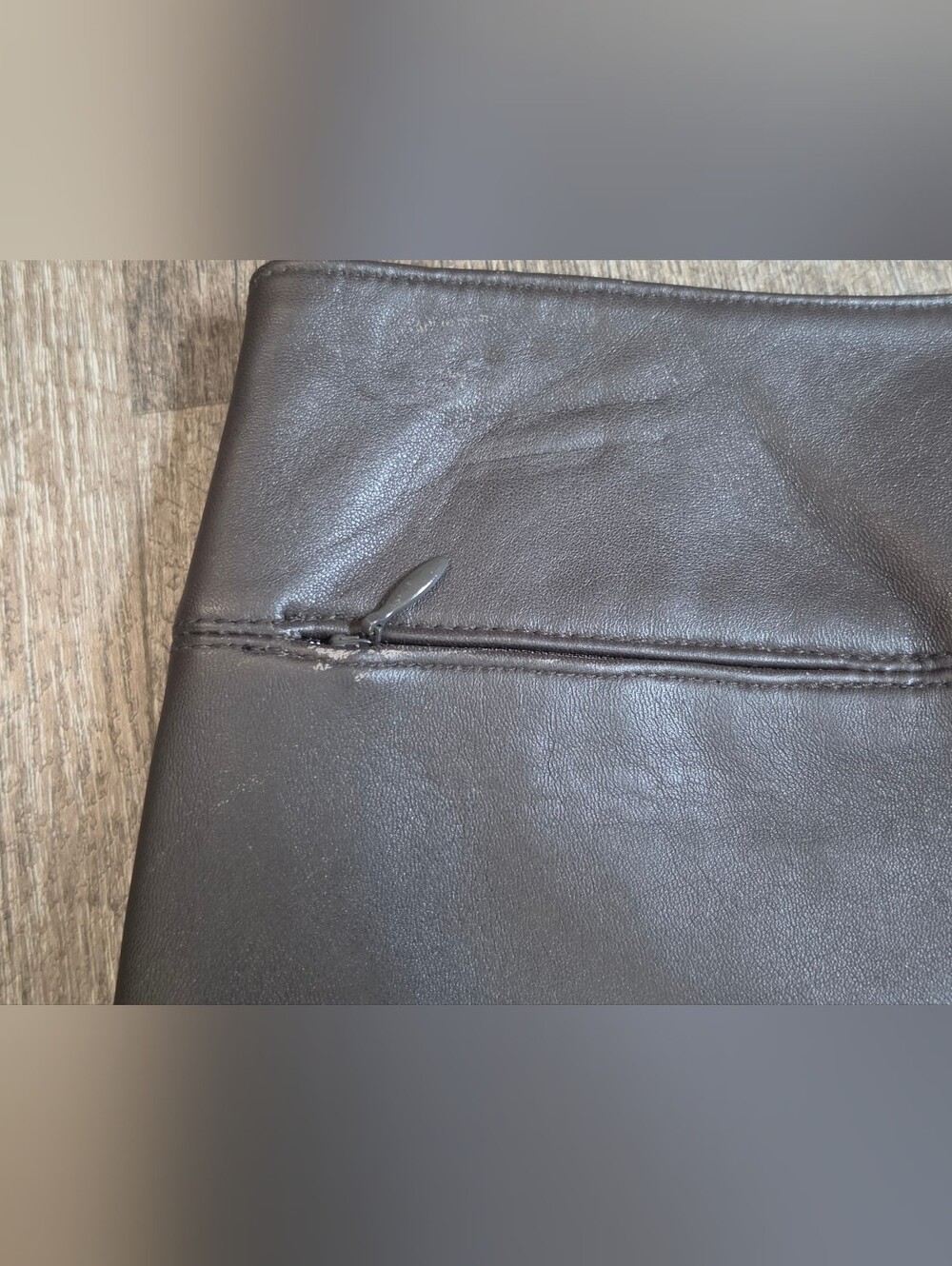 Vintage Lord & Taylor Nappa Leather Pencil Skirt Womens 2P Dark Brown Timeless - Picture 12 of 16
